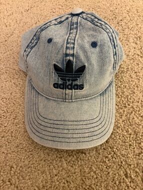 adidas Light Blue Denim Cap with Trefoil Logo